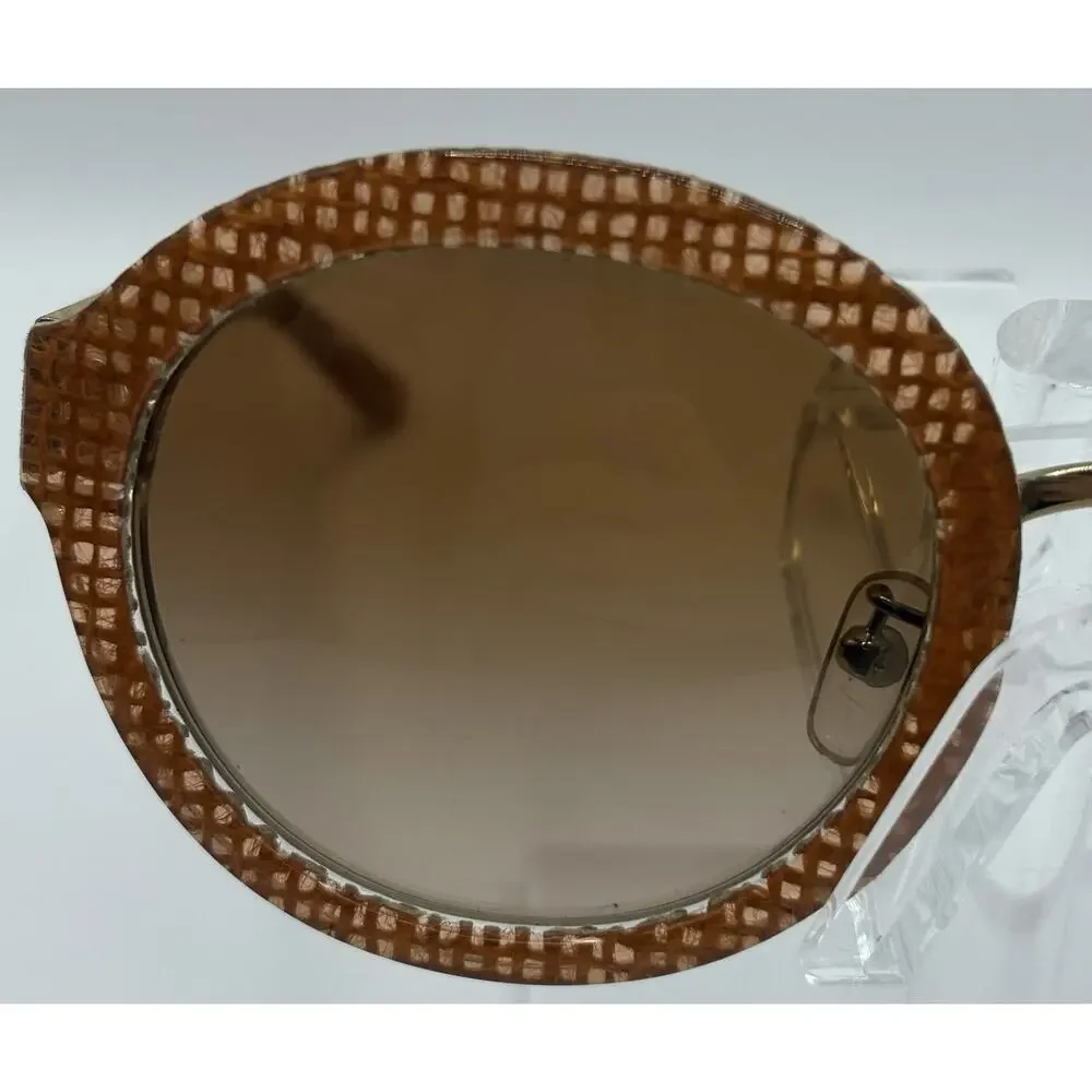 Tory Burch Round Sunglasses Brown Woven Acetate Women 54mm
